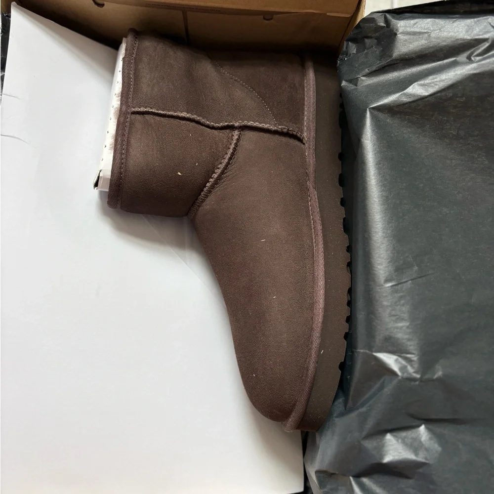 UGG Classic Mini Boot - Chocolate Brown Suede - Picture 7 of 8